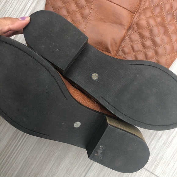 Quilted Knee Boots in Cognac Size 11 - Picture 8 of 10